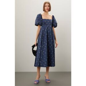 Hill House Blue Floral Midi Dress